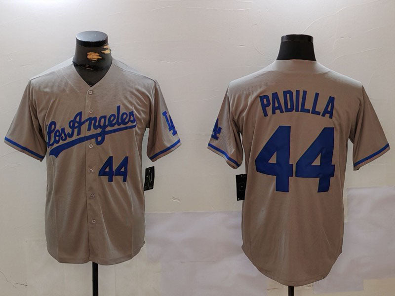 LA.Dodgers #44 Vicente Padilla Grey With los Cool Base Stitched Baseball Jerseys Player Jersey