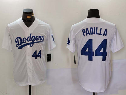 LA.Dodgers #44 Vicente Padilla Player White Game Jersey Cool Base Stitched Baseball Jerseys