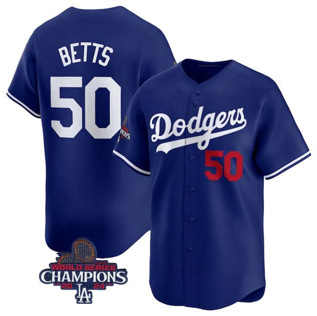 LA.Dodgers #50 Mookie Betts Royal Limited Stitched Baseball Jerseys Player Jersey