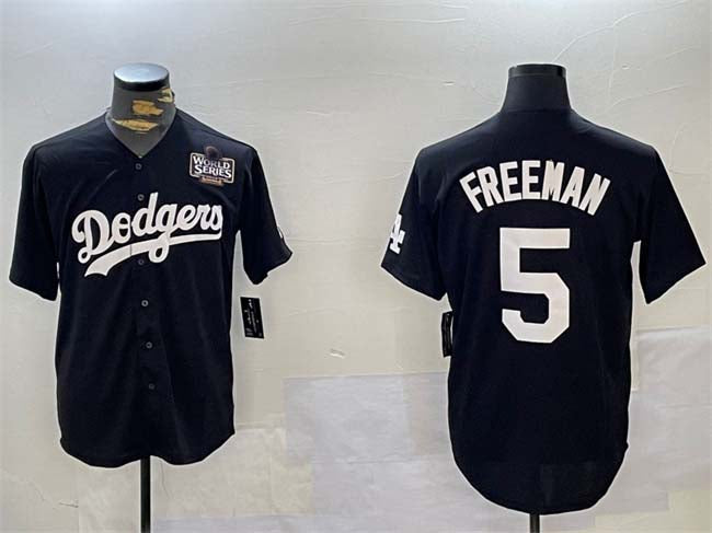 LA.Dodgers #5 Freddie Freeman Player Black Cool Base Stitched Baseball Jerseys