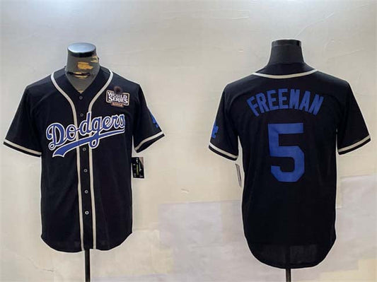 LA.Dodgers #5 Freddie Freeman Player Black Cool Base Game Stitched Baseball Jerseys