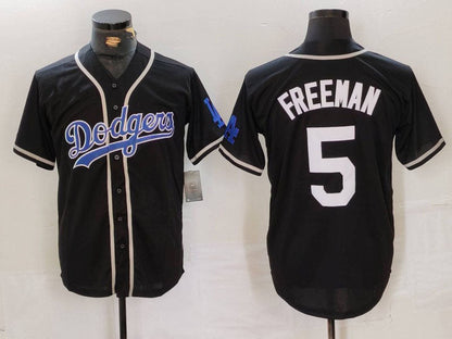 LA.Dodgers #5 Freddie Freeman Player Black Cool Base With Patch Stitched Baseball Jerseys