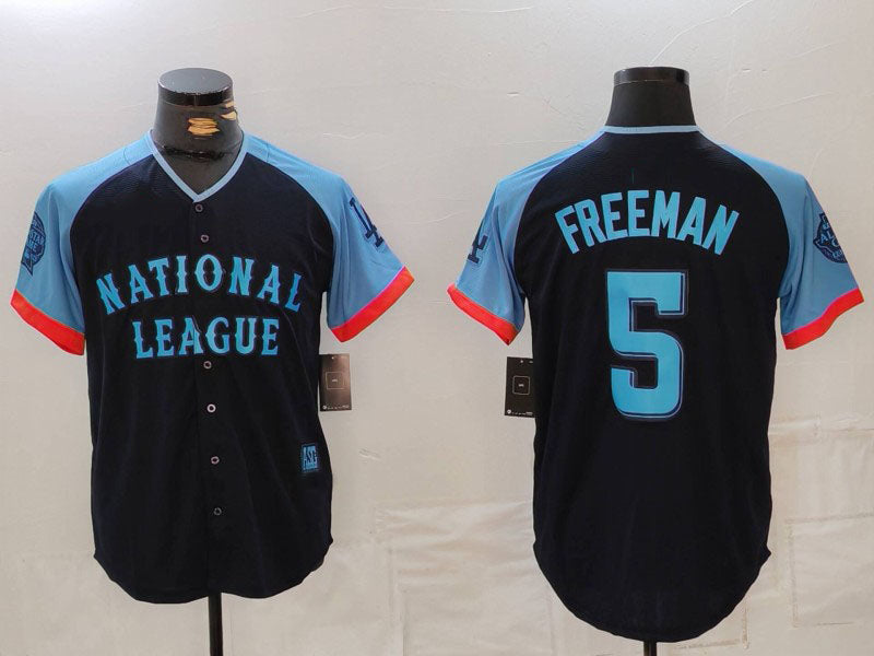 LA.Dodgers #5 Freddie Freeman Navy All Star Limited Stitched Baseball Jerseys Player Jersey