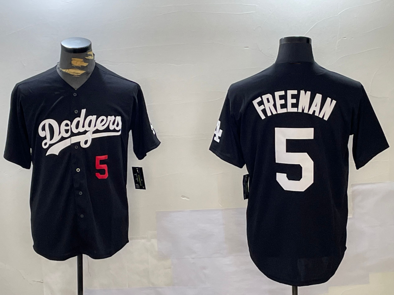 LA.Dodgers #5 Freddie Freeman Black Cool Base Stitched Baseball Jerseys Player Game Jersey