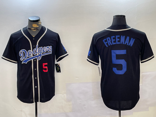 LA.Dodgers #5 Freddie Freeman Black Player Cool Base Stitched Baseball Jerseys