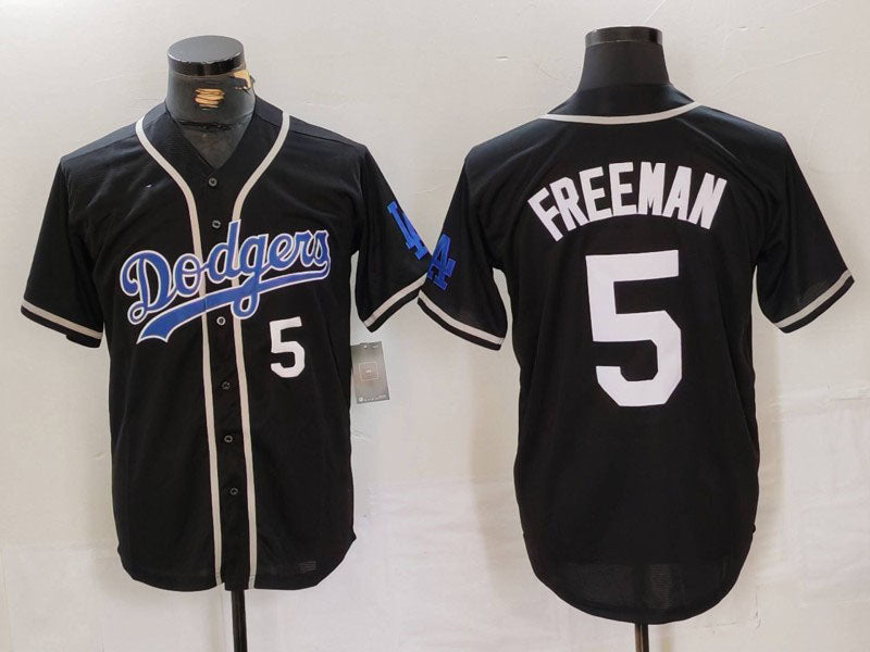 LA.Dodgers #5 Freddie Freeman Black Player With Patch Stitched Baseball Jerseys