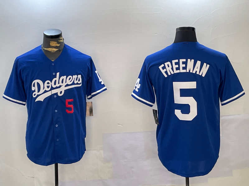 LA.Dodgers #5 Freddie Freeman Blue Cool Base Stitched Baseball Jerseys Player Jerseys