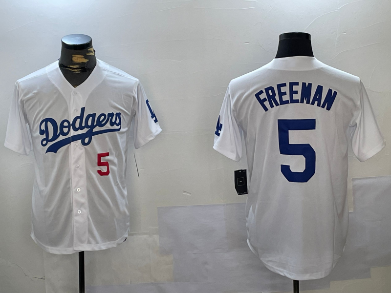 LA.Dodgers #5 Freddie Freeman White Player Game Jersey Cool Base Stitched Baseball Jerseys