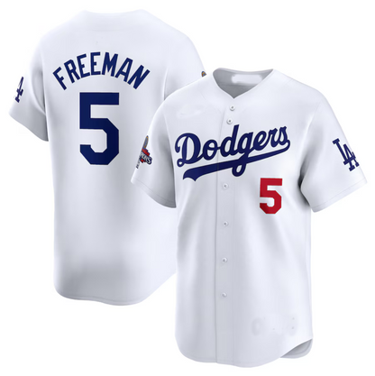 LA.Dodgers #5 Freddie Freeman Player White Limited Stitched Baseball Jerseys