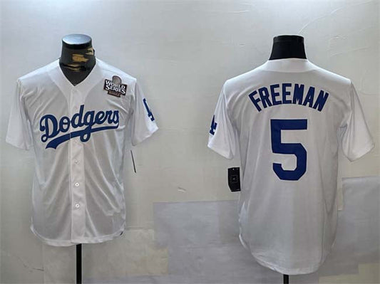 LA.Dodgers #5 Freddie Freeman White Player Stitched Game Baseball Jerseys