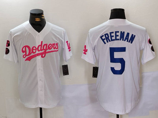 LA.Dodgers #5 Freddie Freeman White Player Stitched Baseball Jerseys