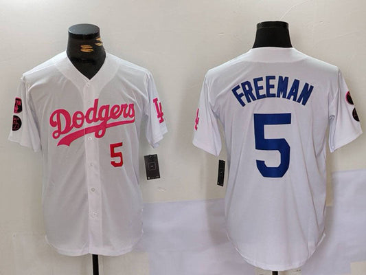 LA.Dodgers #5 Freddie Freeman Player White Game Stitched Baseball Jerseys