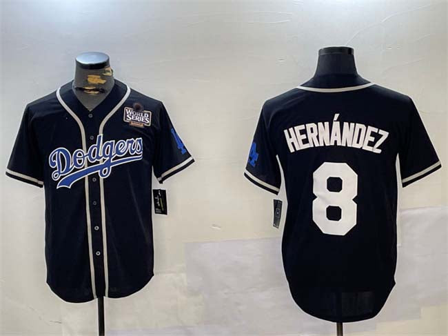 LA.Dodgers #8 Enrique Hernández Player Black Cool Base Stitched Baseball Jerseys