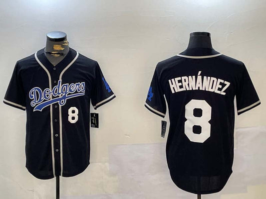 LA.Dodgers #8 Enrique Hernández Black Cool Base Stitched Baseball Jerseys Player Game Jersey