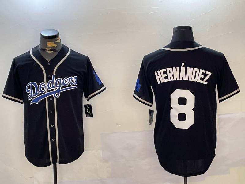 LA.Dodgers #8 Enrique Hernández Black Player Cool Base Stitched Baseball Jerseys