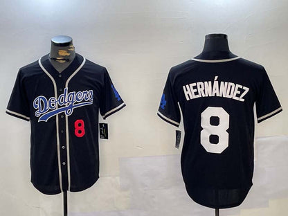 LA.Dodgers #8 Enrique Hernández Black Player Game Stitched Baseball Jerseys