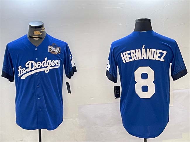 LA.Dodgers #8 Enrique Hernández Player Royal Cool Base Stitched Baseball Jerseys