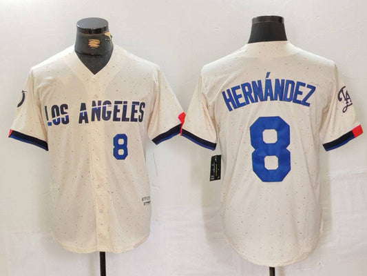 LA.Dodgers #8 Kike Hernandez Player Cream City Connect Limited Stitched Baseball Jerseys