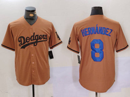 LA.Dodgers #8 Kike Hernandez Olive Cool Base Limited Stitched Baseball Jerseys Player Jersey