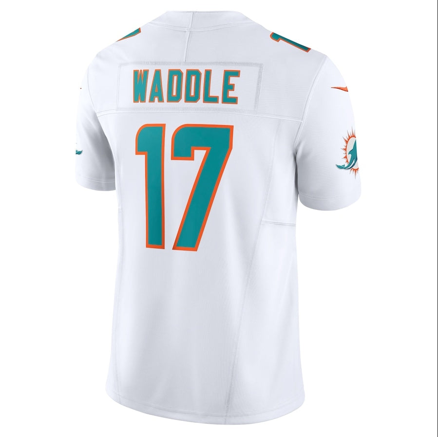 M.Dolphins #17 Jaylen Waddle White Player Vapor F.U.S.E. Limited Stitched American Football Jerseys