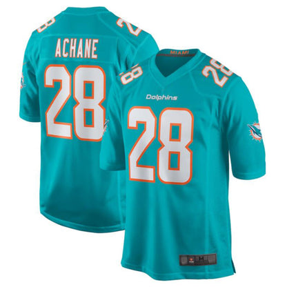 #28 Devon Achane Player M.Dolphins Aqua Game Stitched Football Jerseys