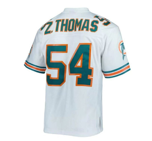 #54 Zach Thomas Player M.Dolphins White Mitchell & Ness 1996 Legacy Replica Football Jerseys