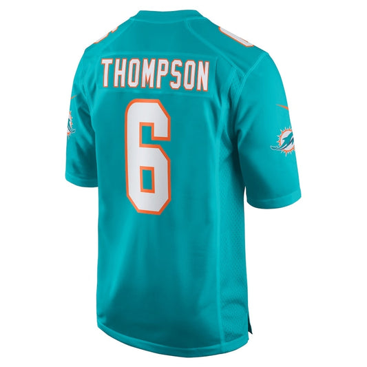 M.Dolphins #6 Skylar Thompson Player Aqua Game Stitched American Football Jerseys