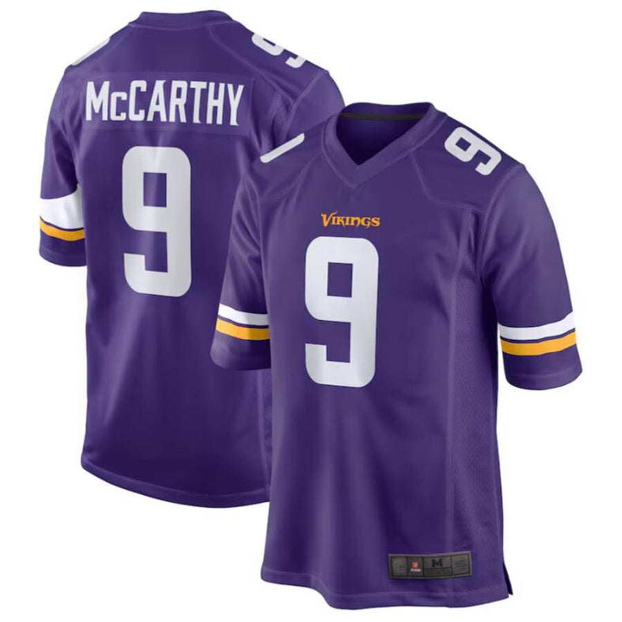 #9 J.J. McCarthy Player M.Vikings Purple Game Football Jerseys