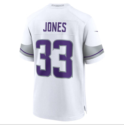 MN.Vikings #33 Aaron Jones White Game Player Stitched American Football Jerseys