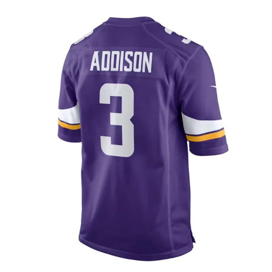 #3 Jordan Addison Player MN.Vikings Purple Game Football Jerseys