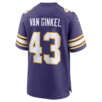 MN.Vikings #43 Andrew Van Ginkel Player Purple Game Stitched American Football Jerseys