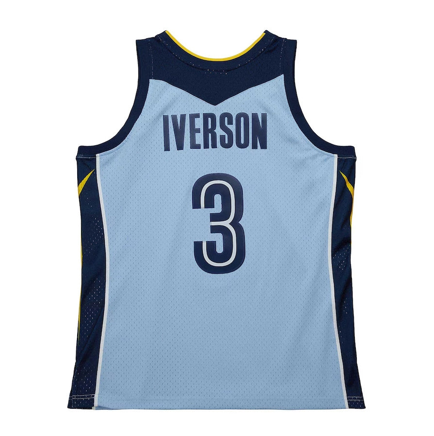 M.Grizzlies #3 Allen Iverson Player 2009-10 Hardwood Classics Swingman Jersey - Light Blue Stitched American Basketball Jerseys