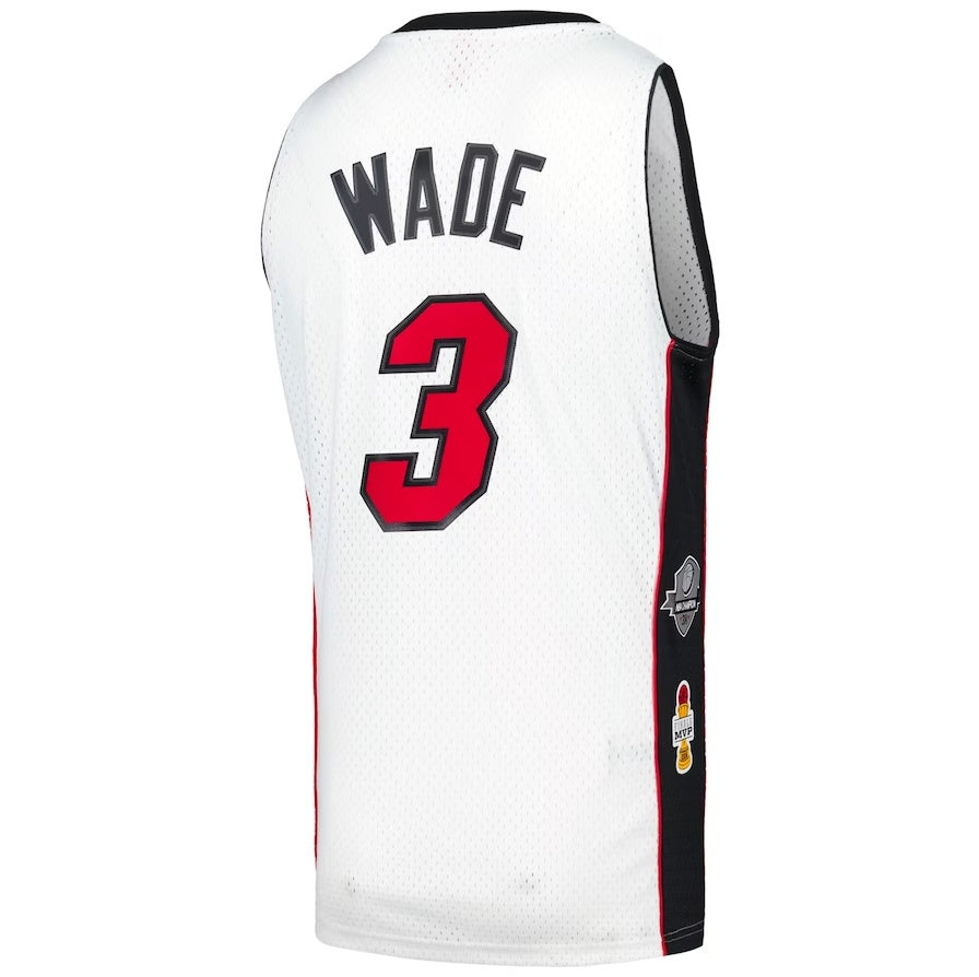 M.Heat #3 Dwyane Wade Player Unisex Hall of Fame Class of 2023 Throwback Swingman Jersey - White Stitched American Basketball Jerseys