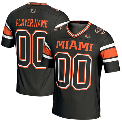 Custom M.Hurricanes GameDay Greats NIL Pick-A Football Jerseys - Black American College Jerseys