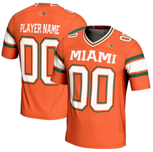 Custom M.Hurricanes GameDay Greats NIL Pick-A Football Jerseys - Orange American College Jerseys