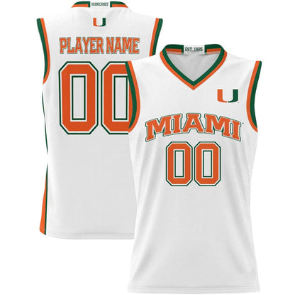 Custom M.Hurricanes GameDay Greats NIL Pick-A Lightweight Basketball Jersey - White American College Jerseys