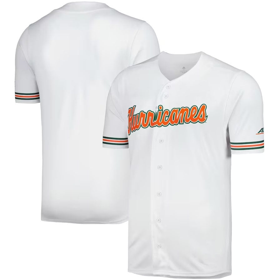 M.Hurricanes Blank Player Replica Baseball Jerseys - White American College Jerseys