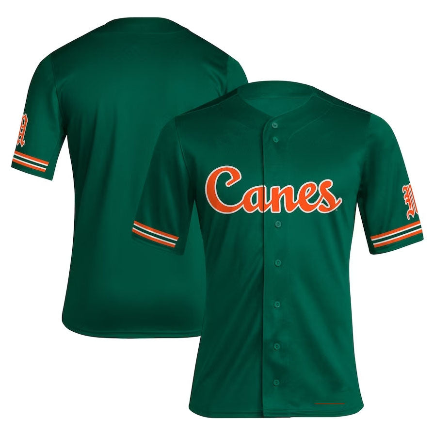 M.Hurricanes Player Reverse Retro Replica Baseball Jersey - Green American College Jerseys