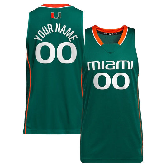 Custom M.Hurricanes Unisex Alternate Basketball Jersey - Green American College Jerseys