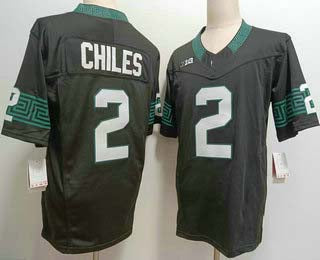 M.State Spartans #2 Aidan Chiles Player Black FUSE Football Stitched American College Jerseys