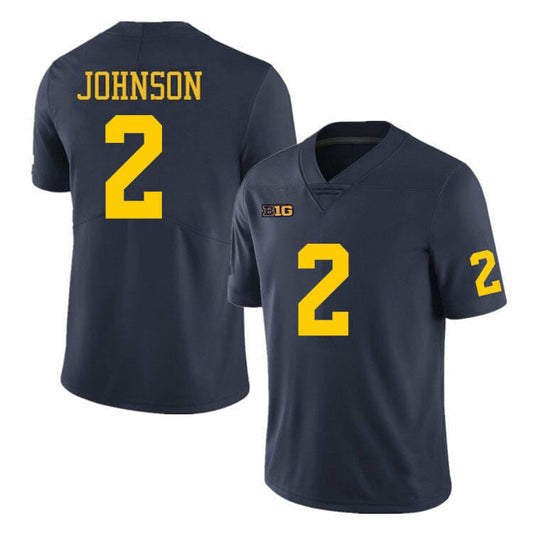 M.Wolverines #2 Will Johnson Player Navy Blue Stitched American College Jerseys