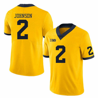 M.Wolverines #2 Will Johnson Player Jersey Gold Stitched American College Jerseys