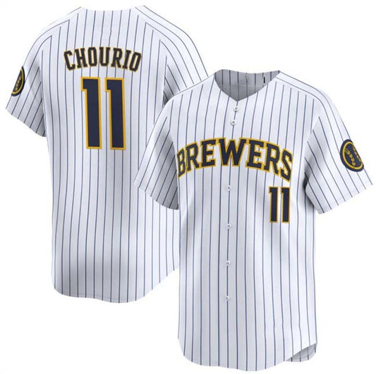 M.Brewers #11 Jackson Chourio White Player Jersey Alternate Limited Stitched Baseball Jerseys