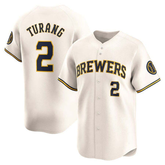 M.Brewers #2 Brice Turang Cream Limited Baseball Jerseys Player Jersey