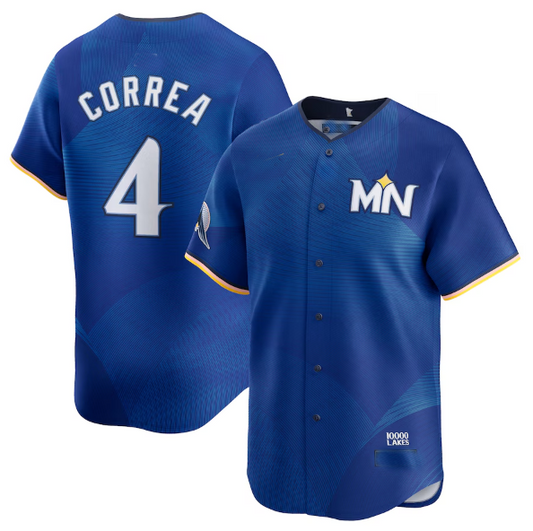 M.Twins #4 Carlos Correa Player Royal City Connect Limited Baseball Jerseys