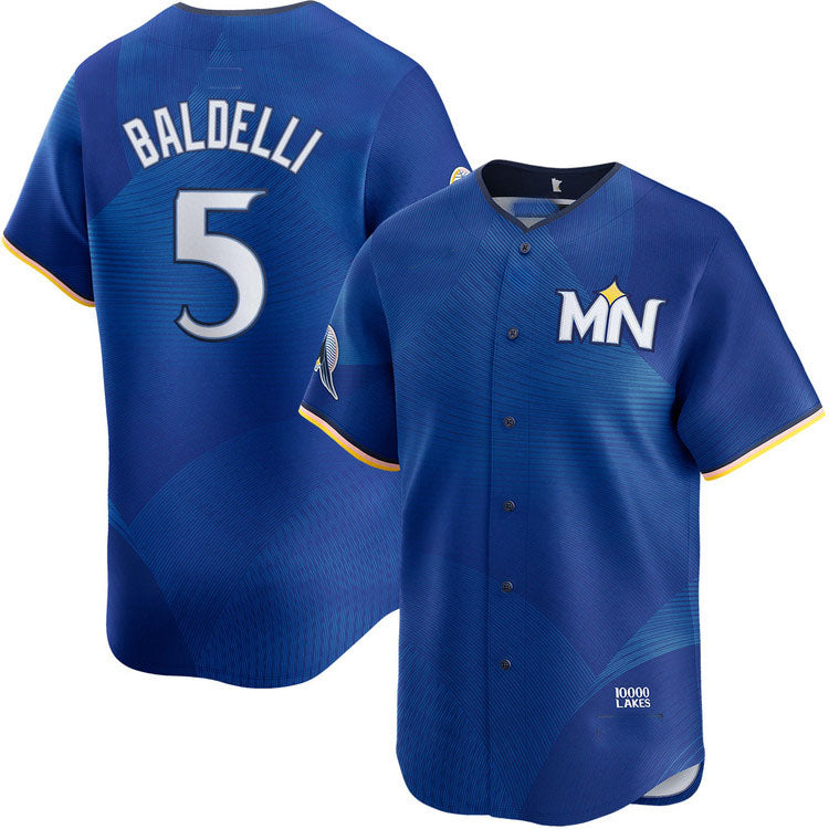 M.Twins #5 Rocco Baldelli Player City Connect Limited Jersey Baseball Jerseys