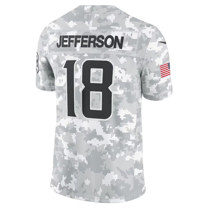 M.Vikings #18 Justin Jefferson Player Arctic Camo Salute to Service Limited Stitched American Football Jerseys