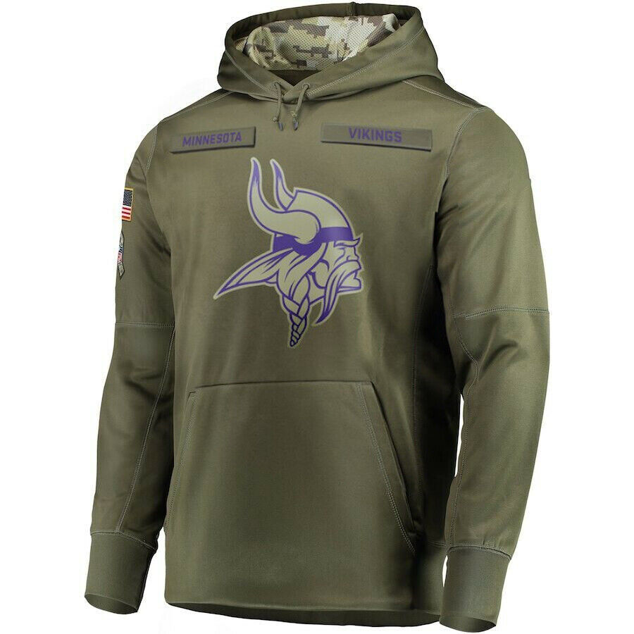 MN.Vikings Salute To Service Club Pullover Hoodie Stitched American Football Jerseys Player Jersey