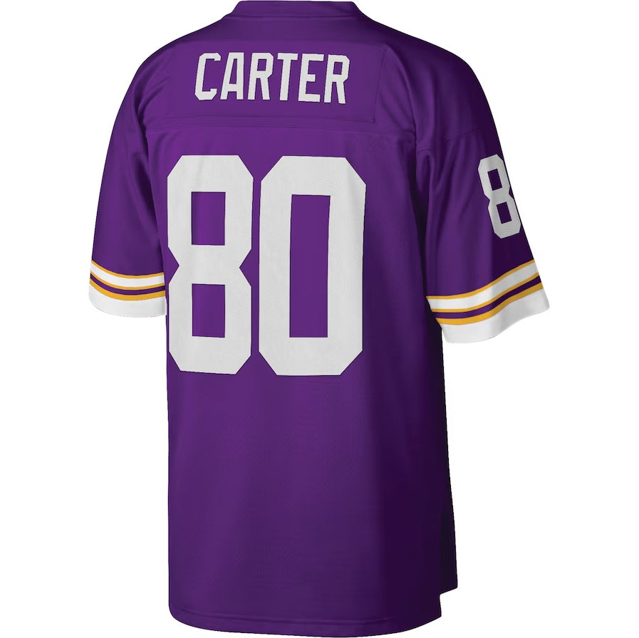 MN.Vikings #80 Cris Carter Player Legacy Replica Jersey - Purple Stitched American Football Jerseys