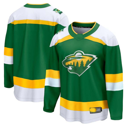 M.Wild Fanatics Blank Player Game Hockey Jersey – Green Stitched American Hockey Jerseys